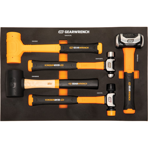 Mixed Hammer Set in Foam Storage Tray, 5 Pieces Toolneeds Inc.