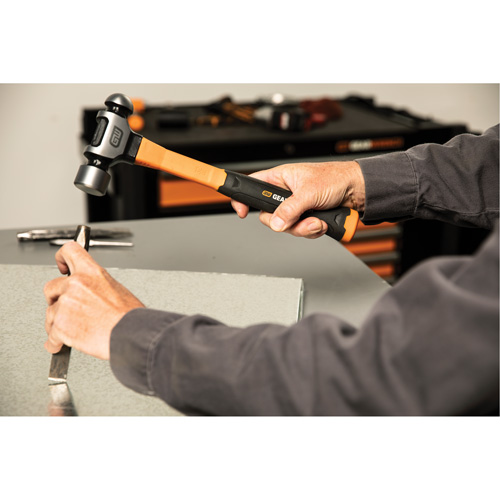 Marteau &agrave; panne ronde, Poids de la t&ecirc;te 24 oz, Face Ordinaire/Poli, Prise Fibre de verre Toolneeds Inc.