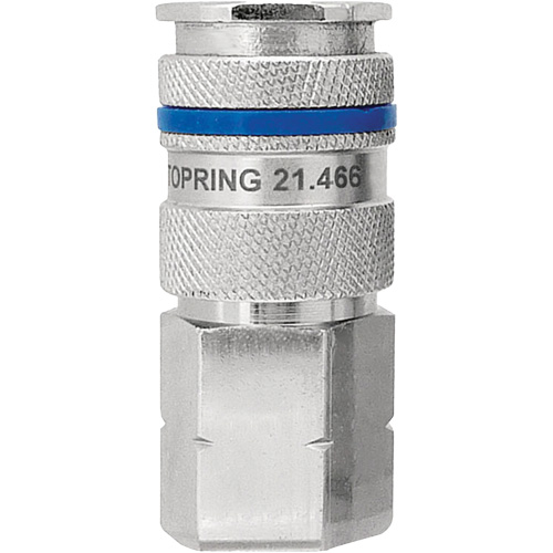 QUIKSILVER Industrial Quick Coupler, Nickel Plated Brass, 3/8", Female NPT, 435 PSI Toolneeds Inc.
