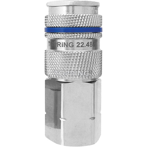 QUIKSILVER Industrial Quick Coupler, Nickel Plated Brass, 1/2", Female NPT, 500 psi Toolneeds Inc.