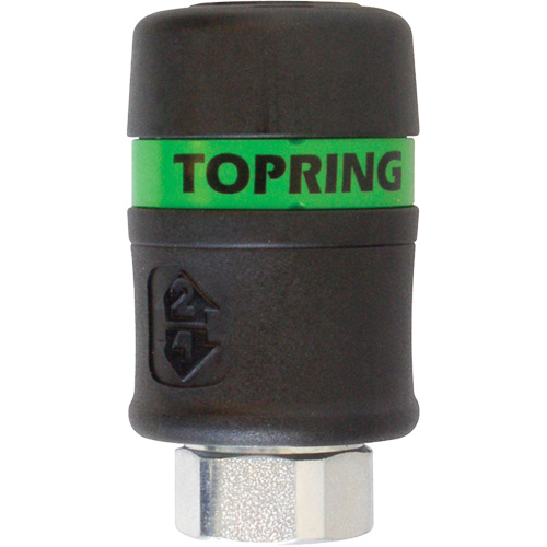 TOPQUIK Ultraflo 7.8 mm Quick Coupler, Polyester Composite, 3/8", Female NPT, 174 PSI Toolneeds Inc.