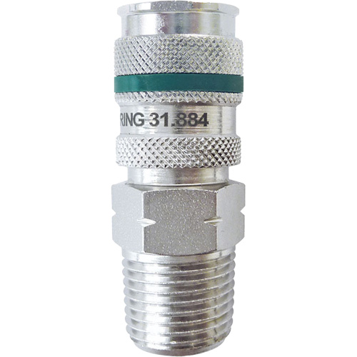QUIKSILVER Ultraflo 7.8 mm Quick Coupler, Zinc-Plated Steel, 1/2", Male NPT, 362 PSI Toolneeds Inc.
