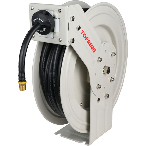 D&eacute;vidoir de tuyau &agrave; rappel automatique &agrave; bras simple de type L MAXREEL avec tuyau en caoutchouc, Air, 3/8" x 50', Tuyau simple, 250 PSI Toolneeds Inc.