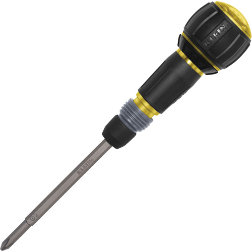 Ratcheting Fastbit Tru-Grip Screwdriver, Phillips & Slotted Bits, 8-1/2" L, Plastic/Cushion Grip Handle Toolneeds Inc.