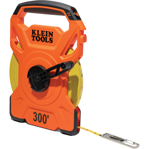 Open Reel Tape Measure with Single Hook and Carabiner, 1/2" x 300', 1/10" Graduations Toolneeds Inc.