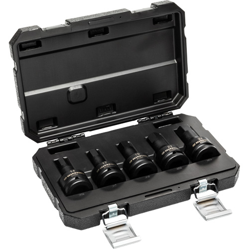 Metric Impact Bit Socket Set with Blow Mold Case, Hex, 3/4" Drive, 5 Pcs Toolneeds Inc.