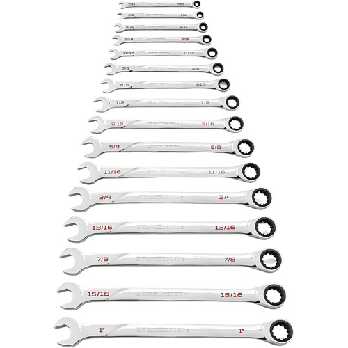 120XP Universal Spline XL SAE Wrench Set, Ratcheting Combination, 16 Pieces, Imperial Toolneeds Inc.