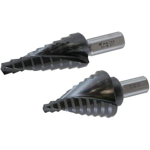 Multi-Step Drill Bit, 1/4" - 1-3/8" , 1/8" Increments, High Speed Steel Toolneeds Inc.