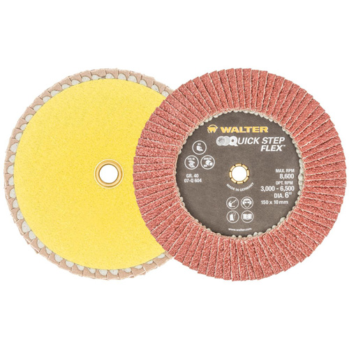 Disque &agrave; lamelles QUICK-STEP FLEX, 6" x Type 29, Grain 40, Oxyde d'aluminium Toolneeds Inc.