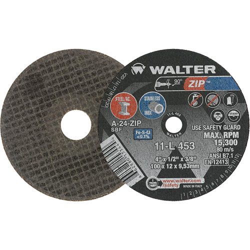 Meule &agrave; tronçonner Zip, 4" x 1/2", Arbre de 3/8", Type 1 Toolneeds Inc.