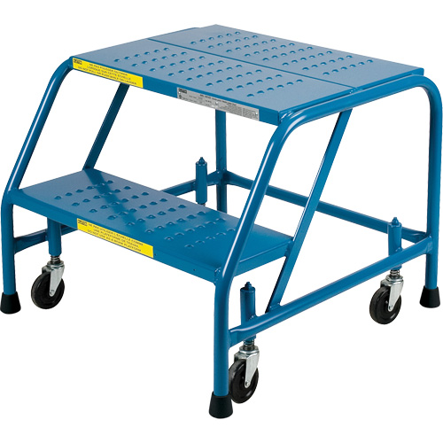 Rolling Step Ladder, 2 Steps, 18" Step Width, 19" Platform Height, Steel Toolneeds Inc.