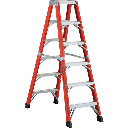 6600 AA Series Industrial Extra Heavy-Duty 2-Way Stepladders, Fibreglass, 375 lbs. Capacity, 4' Toolneeds Inc.