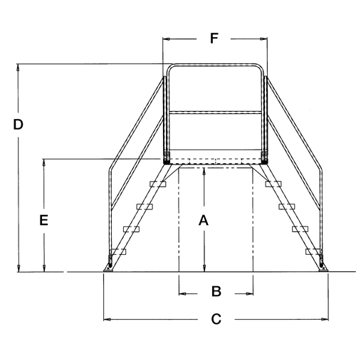 &eacute;chelles de liaison, 90-1/2" Port&eacute;e hors tout, 30" ha x 60" p, 24" Largeur de la marche Toolneeds Inc.