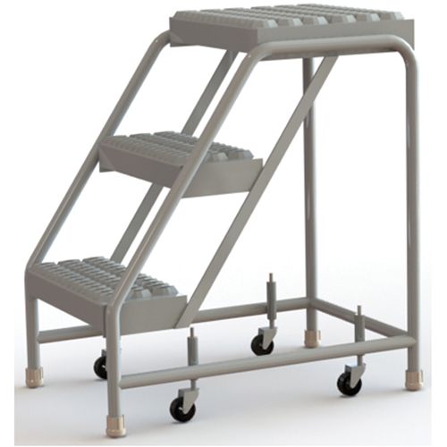 Rolling Ladder, 3 Steps, 16" Step Width, 30" Platform Height, Aluminum Toolneeds Inc.