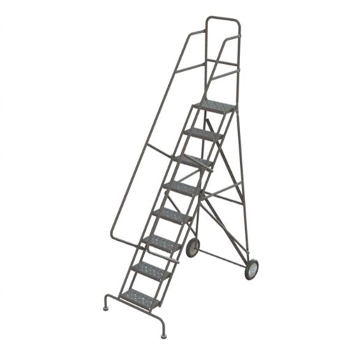 &eacute;chelles roulantes en acier, 8 marches, Largeur de la marche 16", Hauteur de la plateforme 80", Acier Toolneeds Inc.