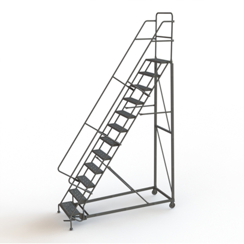 &eacute;chelles roulantes robustes, 12 marches, Largeur de la marche 24", Hauteur de la plateforme 120", Acier Toolneeds Inc.