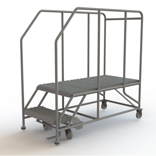 Plateforme de travail mobile, Acier, 2 Marches, 20" ha, 47" p, 24" Marche, Stri&eacute; Toolneeds Inc.