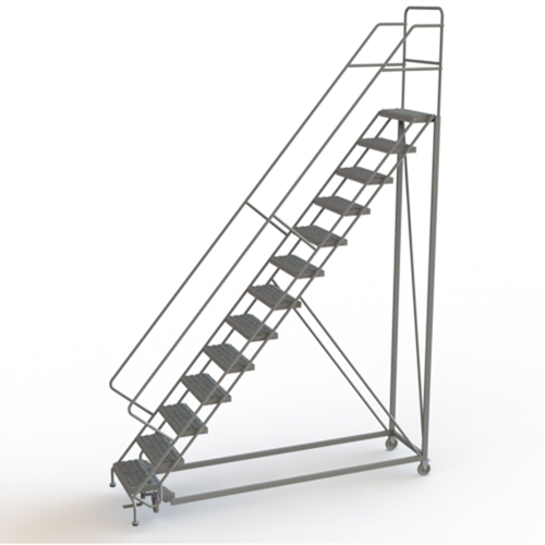 &eacute;chelles en angle de s&eacute;curit&eacute;, 13 marches, Stri&eacute;, Inclinaison 50°, Hauteur 130" Toolneeds Inc.