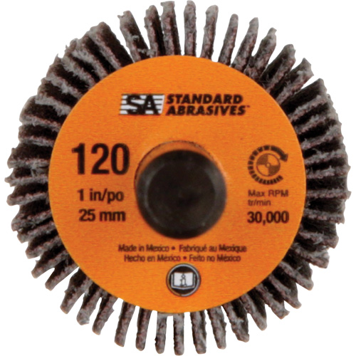 Meule &agrave; lamelles Standard Abrasives, Oxyde d'aluminium, Grain 120, 1" x 1" x 1/4" Toolneeds Inc.