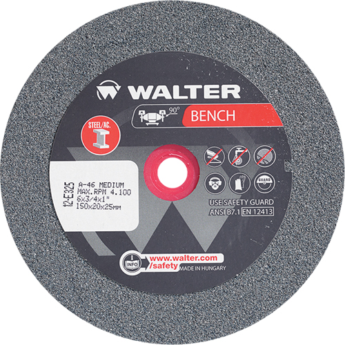 Bench Grinding Wheels, 6" x 3/4", 1" Arbor, 1 Toolneeds Inc.