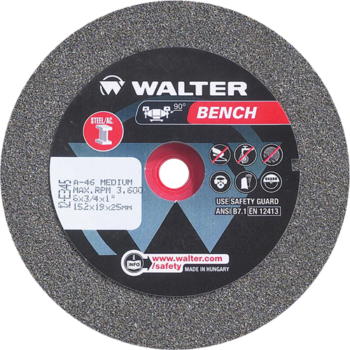 Bench Grinding Wheels, 6" x 1", 1" Arbor, 1 Toolneeds Inc.