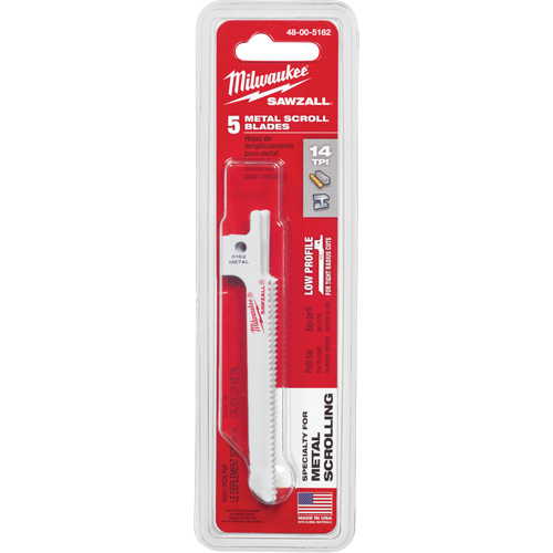 Sawzall&reg; Reciprocating Saw Blade, Bi-Metal, 14 TPI, 3-5/8" L x 5/16" W Toolneeds Inc.