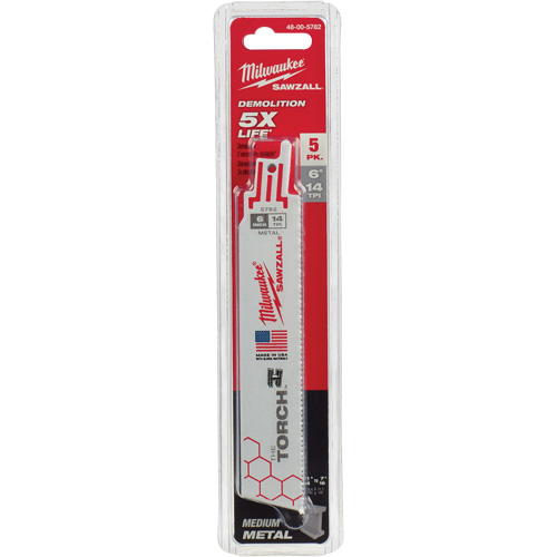 The Torch Sawzall&reg; Blades, Bi-Metal, 14 TPI, 6" L x 1" W Toolneeds Inc.