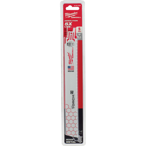 The Torch Sawzall&reg; Blades, Bi-Metal, 14 TPI, 9" L x 1" W Toolneeds Inc.