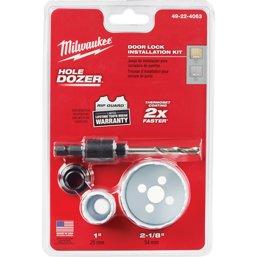 Trousse de scie-cloche Hole Dozer pour verrou de porte, 4 morceaux Toolneeds Inc.
