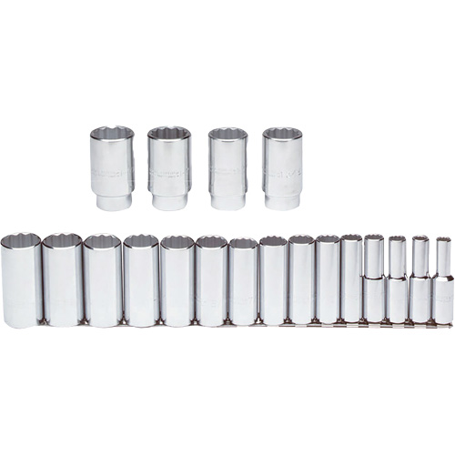 Jeu de douilles, 19 Mcx, Prise de 1/2", Profond Toolneeds Inc.