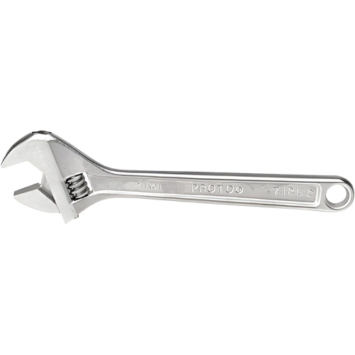 Adjustable Wrench, 12-1/8" L, 1-19/32" Max Width, Chrome Toolneeds Inc.
