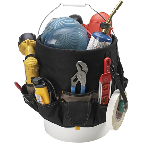 48-Pocket Bucket Buddy, 6" L x 11" W x 12" H, Polyester, Black Toolneeds Inc.
