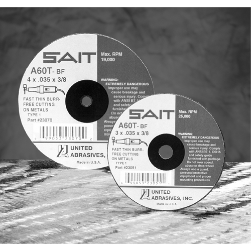 Cut-Off Wheel, 5" x 0.045", 7/8" Arbor, Type 27, Aluminum Oxide/Ceramic, 12200 RPM Toolneeds Inc.