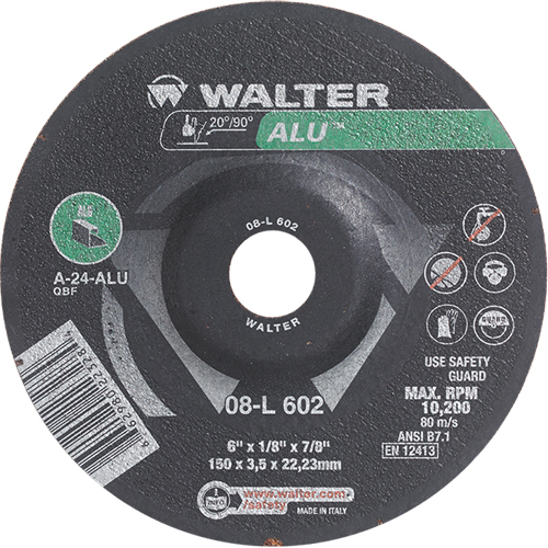 Depressed Centre Grinding Wheels - Aluminium Type 27, 6" x 1/8", 7/8" Arbor, Type 27 Toolneeds Inc.