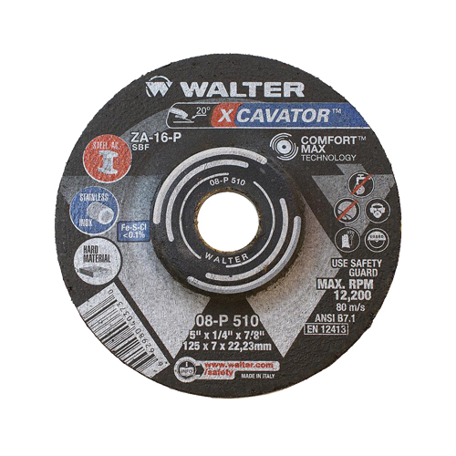 XCAVATOR Grinding Wheel, 5" x 1/4", 7/8"/5/8"-11 Arbor, Zirconium, Type 27 Toolneeds Inc.