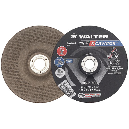 Meule XCAVATOR, 7" x 1/4", Arbre 7/8", Zirconium, Type 27 Toolneeds Inc.