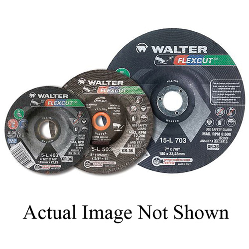 Meule FLEXCUT, 3", 36 Grain, Oxyde d'aluminium, 3/8", 20400 Tr/min, Type 29 Toolneeds Inc.