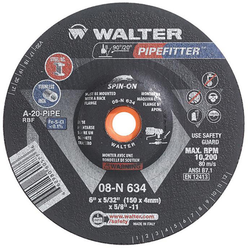 Meule PIPEFITTER, 6" x 5/32", Oxyde d'aluminium, Type 27 Toolneeds Inc.