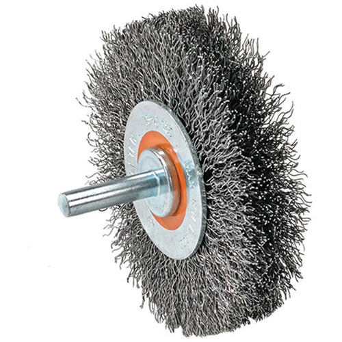 Mounted Crimped Wire Wheel, 4" Dia., 0.0118" Fill Toolneeds Inc.