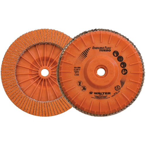 Enduro-Flex Turbo Flap Disc, 6" x 5/8"-11, Type 27S, 36/60 Grit, Ceramic Toolneeds Inc.