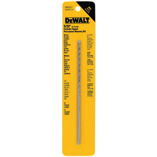 4-Flute Hammer Drill Bit, 5/32", 3-Flat Shank, Carbide Toolneeds Inc.