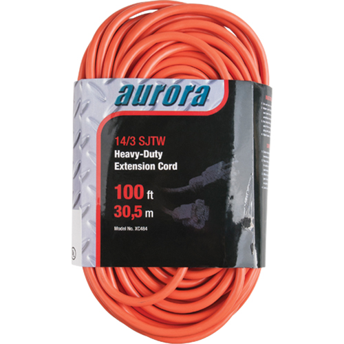 Vinyl Extension Cord, Outdoor, SJTW, 14/3 AWG, 13 A, 100' Toolneeds Inc.