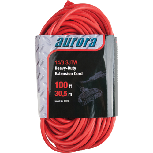 Vinyl Extension Cord, Outdoor, SJTW, 14/3 AWG, 13 A, 3 Outlet(s), 100' Toolneeds Inc.