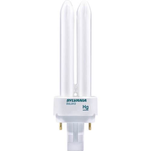 Dulux&reg; D Preheat Double-Tube Compact Fluorescent Lamp, D (T4), 26 W, 4100 K, G24Q-3 Base, 10000 hrs. Toolneeds Inc.