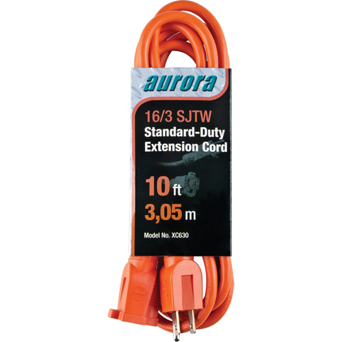 Cordon rallonge, Int&eacute;rieur/ext&eacute;rieur, SJTW, AWG 16/3, 13 A, 10' Toolneeds Inc.