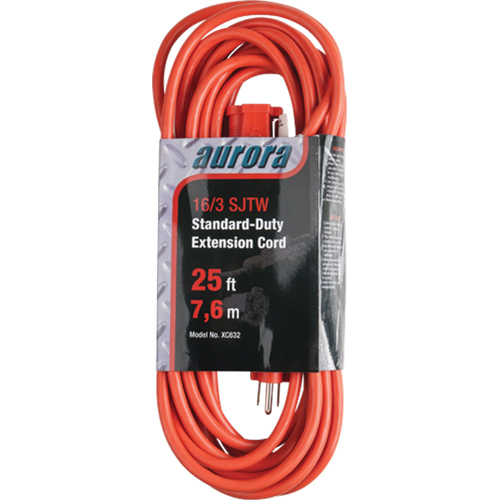 Cordon rallonge, Int&eacute;rieur/ext&eacute;rieur, SJTW, AWG 16/3, 13 A, 25' Toolneeds Inc.