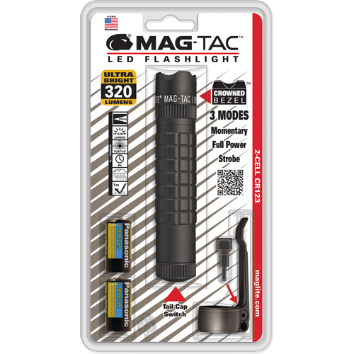 Mag-Tac Tactical Flashlights, LED, 320 Lumens, CR123 Batteries Toolneeds Inc.