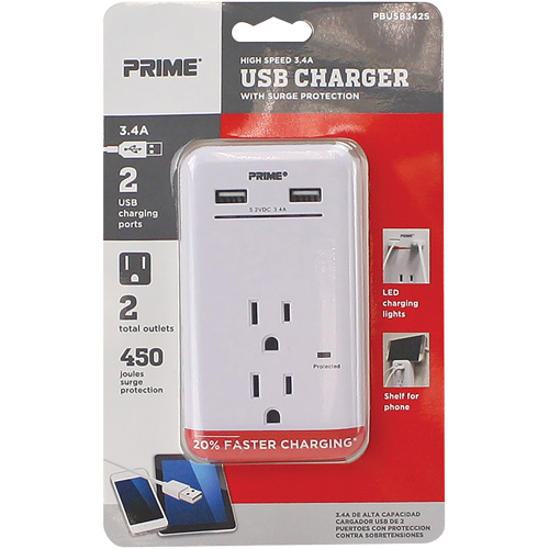Prime&reg; USB Charger with Surge Protector Toolneeds Inc.