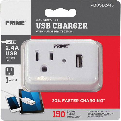 Prime&reg; USB Charger with Surge Protector Toolneeds Inc.