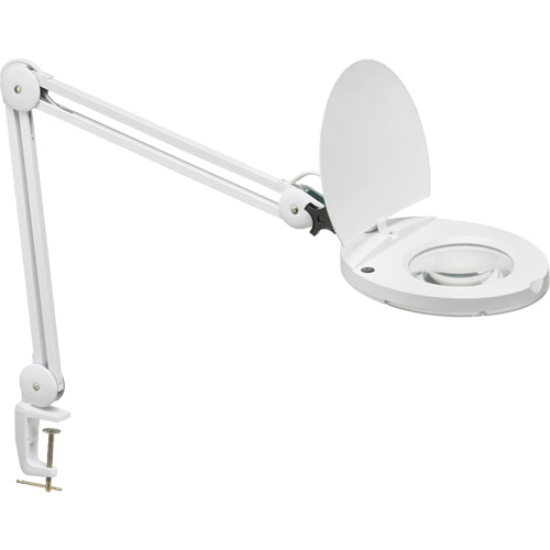 Lampe loupe DEL avec support en A, Dioptrie 3, Ampoule DEL, Bras de 47", Pinces serre-joints, Blanc Toolneeds Inc.